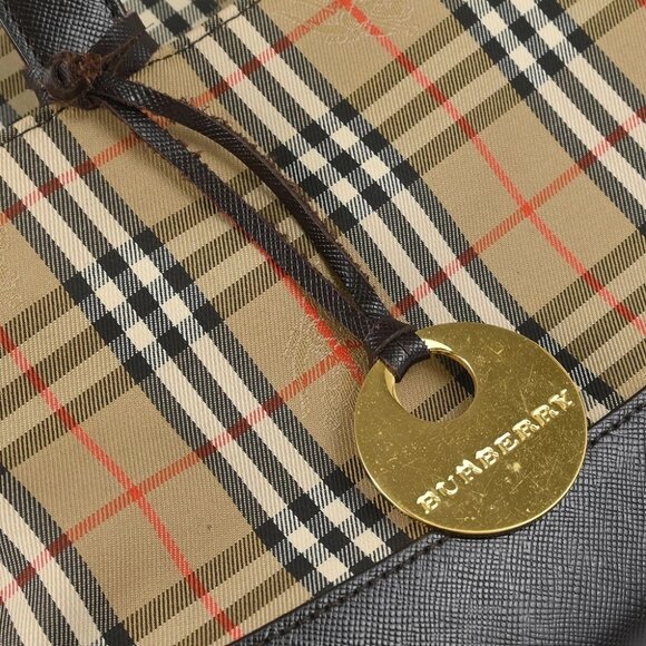 Burberry Beige Canvas House Check Tote Handbag 177296 - Picture 5 of 10